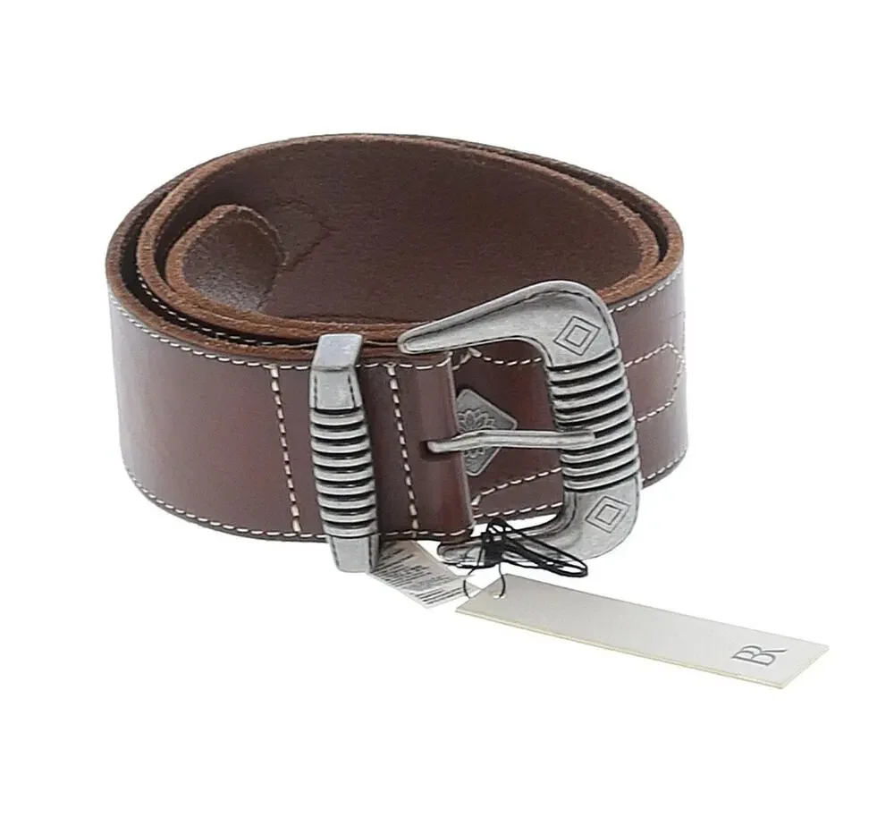 BANANA REPUBLIC Heritage Etched Buckle Waist Belt Brown Camel Cognac Western S